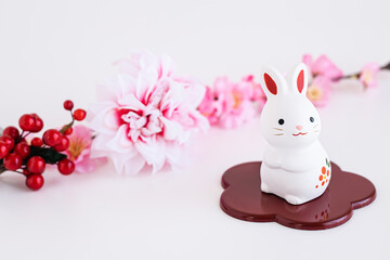 2023年　年賀状　卯年　正月　かわいい　背景