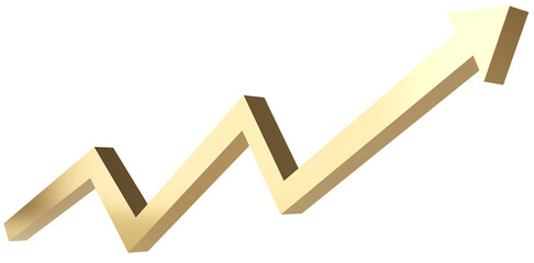 golden stock chart arrow