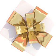 golden gift box ,white gift box Golden ribbons at New Year celebrations and holidays