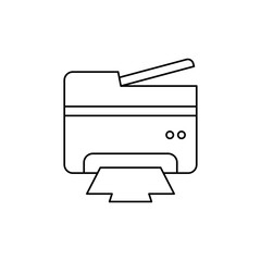 copier, fax, print, and scanner in a printer icon in line style icon, isolated on white background