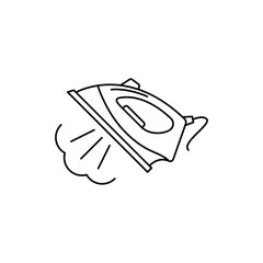 steam iron icon in line style icon, isolated on white background