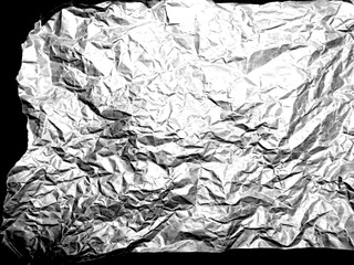 Torn crumpled sheet of white paper. Wrinkled paper