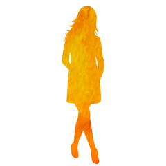 watercolor woman silhouette on white background isolated