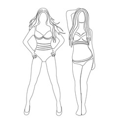 women sexy sketch on white background isolated, vector