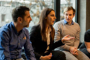Having a serious talk in the cafe