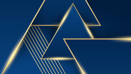 Golden lines on blue background