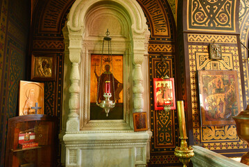 Innnenansicht der orthodoxen Kirche in Vevey,  Distrikt Riviera-Pays-d’Enhaut im Kanton Waadt...