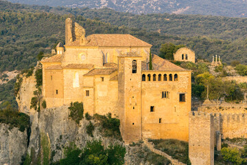 collegiate church-castle Santa María la Mayor, , Alquézar, National Historic-Artistic Monument,...