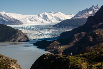 Fototapeta na wymiar glaciar Grey, valle del lago Grey, trekking W, Parque nacional Torres del Paine,Sistema Nacional de Áreas Silvestres Protegidas del Estado de Chile.Patagonia, República de Chile,América del Sur