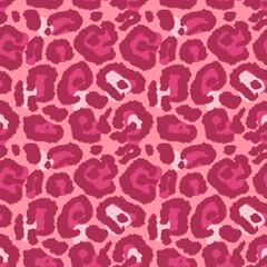 Leopard imitation seamless pink pattern. Vector illustration