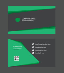Creative and modern Business card template design, illustration Business card template design, green color with white background 
