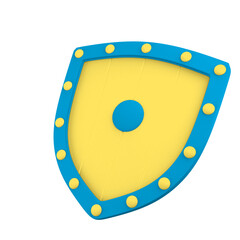 Shield 3D rendering isolated on white background. Ui UX icon design web and app trend