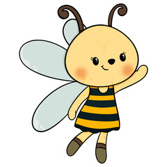 Cute bee cartoon design character 