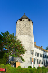 Fototapeta na wymiar Schloss La Tour-de-Peilz im Distrikt Bezirk Riviera-Pays-d’Enhaut im Kanton Waadt (Schweiz)