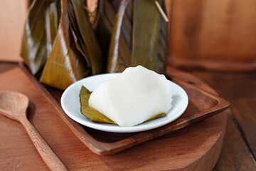 Steamed Flour with Coconut Popular Thai desserts(Kanom Sai Sai)