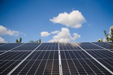 A set of dark blue solar panels