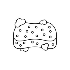 wash sponge icon in line style icon, isolated on white background