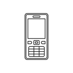 mobile phone icon in line style icon, isolated on white background