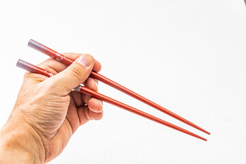 箸の持ち方　Right way of holding chopsticks
