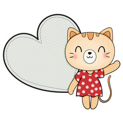 Cute cat cartoon design character