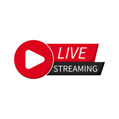 Live streaming logo icon. Vector illustration.