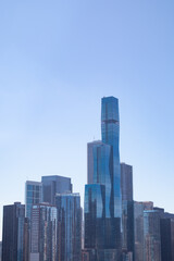 Fototapeta na wymiar Modern Glass Skyscrapers in the Chicago Skyline