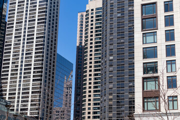 Fototapeta na wymiar Modern Residential Skyscrapers in Streeterville of Chicago