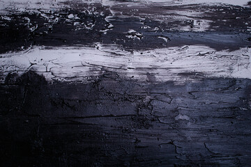 Fototapeta premium Abstract black and white painting, acrylic