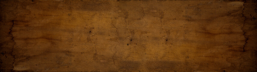 Old grunge rustic brown dark wood table floor or wall texture - Wooden timber background banner panorama