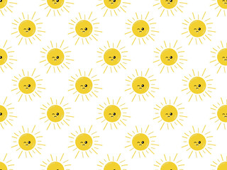 Seamless patterns. Fun shapes. Sun Vector illustration