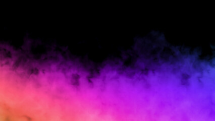 Abstract futuristic background with purple smoke illuminated by multicolored neon light, mystic steam, design template, smoky pattern. - 522788153