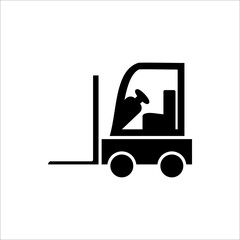 Forklift flat vector icon on white background