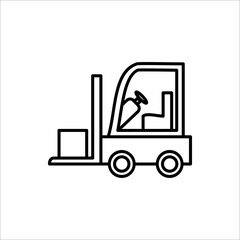 Forklift flat vector icon on white background