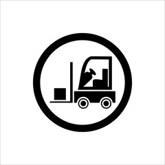 Forklift flat vector icon on white background