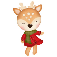 Cute reindeer cartoon design character 
