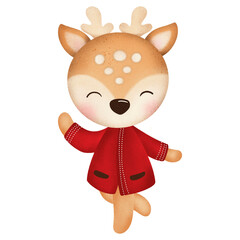 Cute reindeer cartoon design character 