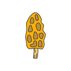 Morel  icon in color, isolated on white background 