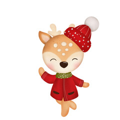 Obraz na płótnie Canvas Cute reindeer cartoon design character 