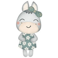 Cute donkey cartoon design character