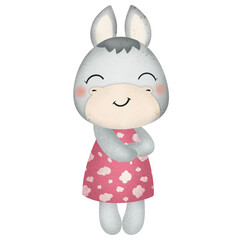 Cute donkey cartoon design character