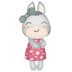 Cute donkey cartoon design character