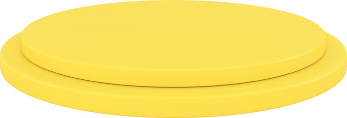 Yellow circle stand on a white background,mock up podium for product presentation