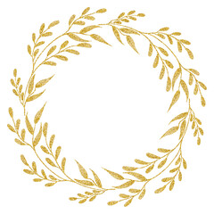 Luxury gold wreath frame 