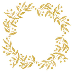 Luxury gold wreath frame 