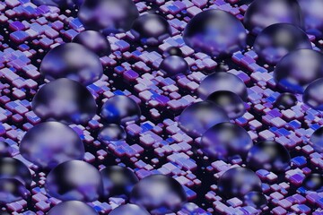 3D render abstract glass boll plate