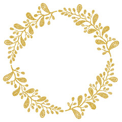 Luxury gold wreath frame 