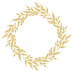 Luxury gold wreath frame 