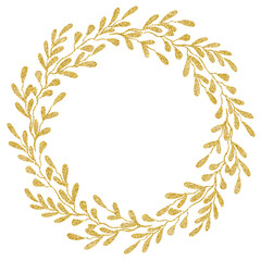 Fototapeta na wymiar Luxury gold wreath frame 