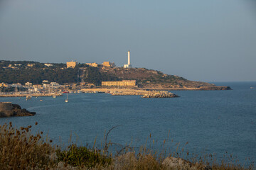 landscape of Santa Maria di Leuca with its lighthouse on punta Meliso