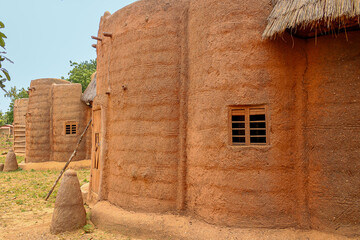 Village tata tamberma classé à l'Unesco depuis 1994 au nord du Togo, Kara, sarakawa